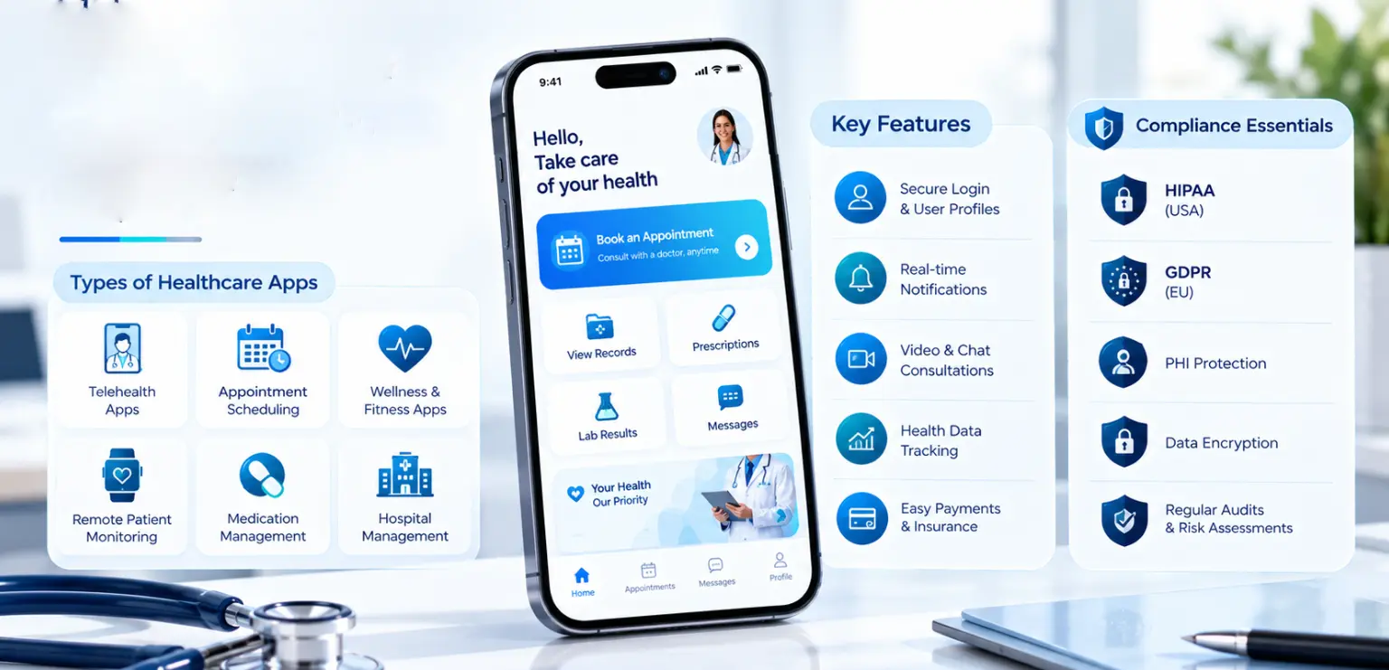 Healthcare Mobile Apps: Types, Features and Compliance Essentials